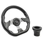 1982-Up Club Car DS - GTW&reg; Carbon Fiber Racer Steering Wheel with Black Adaptor