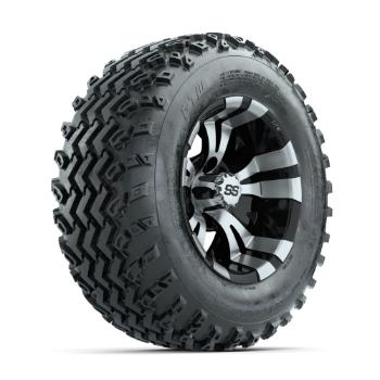 BuggiesUnlimited.com; GTW Vampire Machined/ Black 12 in Wheels with 23x10.00-12 Rogue All Terrain Tires – Set of 4