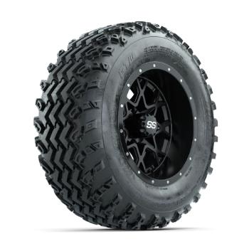 BuggiesUnlimited.com; GTW Vortex Matte Black 12 in Wheels with 23x10.00-12 Rogue All Terrain Tires – Set of 4