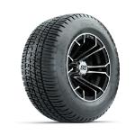 GTW Spyder Machined/ Black 10 in Wheels with 205/ 50-10 Fusion Street Tires – Set of 4