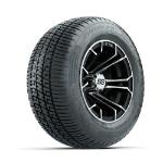 GTW Spyder Machined/ Black 10 in Wheels with 205/ 50-10 Fusion SR Steel Belted Radial Tires – Set of 4