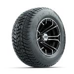 GTW Spyder Machined/ Black 10 in Wheels with 205/ 50-10 Mamba Street Tires – Set of 4