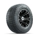 GTW Spyder Machined/ Black 10 in Wheels with 205/ 50-10 Kenda Pro Tour Low-profile Tires – Set of 4