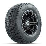 GTW Spyder Machined/ Matte Grey 10 in Wheels with 205/ 50-10 Kenda Pro Tour Low-profile Tires – 4 Set