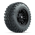 GTW&reg; Shogun Gloss Black 12 in Wheels with 22x11.00-12 Rogue All-Terrain Tires - Set of 4