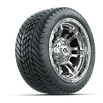 GTW® Shogun Chrome 12 in Wheels with 215/ 35-12 Mamba Street Tires – Set of 4