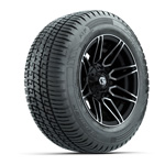 GTW Stealth Black/ Machined 12 in Wheels with 215/ 50-R12 Fusion S/ R Tires – Set of 4