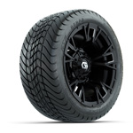 GTW&reg; Vandal Matte Black Machined 12 in Wheels with 215-35-12 Mamba Street Tires - Set of 4