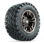 GTW&reg; Vandal Bronze Machined 12 in Wheels with 22x10-12 Timberwolf All-Terrain Tires - Set of 4