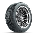 GTW® Boost Chrome 14 in Wheels with 205/ 30-14 Fusion Street Tires – Set of 4