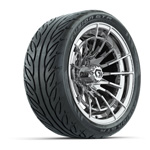 GTW Boost Chrome 14 in Wheels with 205/ 40-R14 Fusion GTR Steel Belted Street Tires – Set of 4