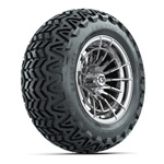 GTW® Boost Chrome 14 in Wheels with 23x10-14 Predator All-Terrain Tires – Set of 4