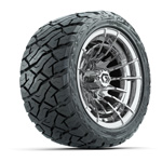 GTW Boost Chrome 12 in Wheels with 215/ 40-R12 Maverick Low-Profile All-Terrain Tires – Set of 4