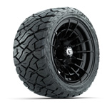GTW Boost Gloss Black 12 in Wheels with 215/ 40-R12 Maverick Low-Profile All-Terrain Tires – Set of 4
