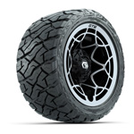 GTW Nexus Gloss Black/ Silver 12 in Wheels with 215/ 40-R12 Maverick Low-Profile A/ T Tires – Set of 4