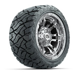 GTW Shogun Chrome 12 in Wheels with 215/ 40-R12 Maverick Low-Profile All-Terrain Tires – Set of 4