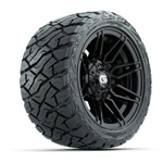 GTW Stealth Gloss Black 12 in Wheels with 215/ 40-R12 Maverick Low-Profile A/ T Tires – Set of 4