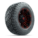 GTW Stealth Gloss Black/ Red 12 in Wheels with 23x10.00-R12 Maverick All-Terrain Tires – Set of 4