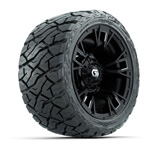 GTW Vandal Matte Black/ Machined 12 in Wheels with 215/ 40-R12 Maverick Low-Pro A/ T Tires – Set of 4