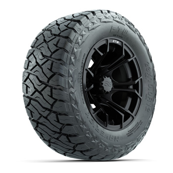 BuggiesUnlimited.com; GTW Spyder Matte Black 12 in Wheels with 23x10.00-R12 Maverick All-Terrain Tires – Set of 4