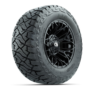 BuggiesUnlimited.com; GTW Stellar Matte Black 12 in Wheels with 23x10.00-R12 Maverick All-Terrain Tires – Set of 4