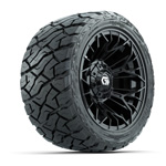 GTW Stellar Black 12 in Wheels with 215/ 40-R12 Maverick Low-Profile All-Terrain Tires – Set of 4