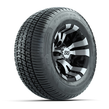 BuggiesUnlimited.com; GTW Vampire Black/ Machined 10 in Wheels with 205/ 50-R10 Fusion S/ R Street Tires - Set of 4