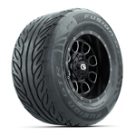 GTW&reg; Volt Black/ Machined 12 in Wheels with 255/ 55-R12 Fusion GTR Street Tires - Set of 4