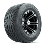 GTW&reg; Specter Black/ Machined 12 in Wheels with 255/ 55-R12 Fusion GTR Street Tires - Set of 4