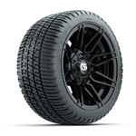 GTW&reg; Stealth Gloss Black 12 in Wheels with 205/ 30-12 Fusion Street Tires - Set of 4