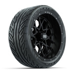 GTW&reg; Vortex 2 Matte Black 14 in Wheels with 205/ 40-R14 Fusion GTR Street Tires - Set of 4