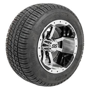 BuggiesUnlimited.com; GTW Storm Trooper Machined/ Black 10 in Wheels with 18 in Fusion Street Tires - Set of 4