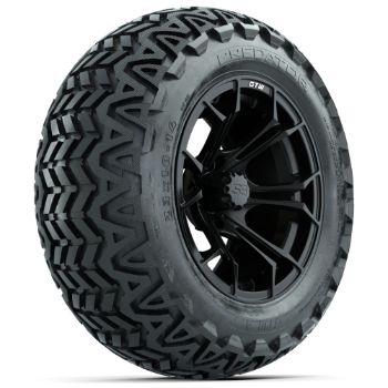 BuggiesUnlimited.com; GTW Matte Black Spyder 14 in Wheels with 23x10-14 GTW Predator All-Terrain Tires - Set of 4