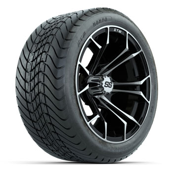 BuggiesUnlimited.com; GTW Machined/ Black Spyder 14 in Wheels with 225/ 30-14 Mamba Street Tires - Set of 4