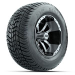 GTW Storm Trooper Machined/ Black 10 in Wheels with 205/ 50-10 Mamba Street Tires - Set of 4