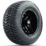 GTW Gloss Black Storm Trooper 10 in Wheels with 205/ 50-10 Mamba Street Tires - Set of 4
