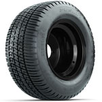 GTW Steel Matte Black 3:5 Offset 10 in Wheels with 205/ 50-10 Fusion Street Tires - Set of 4