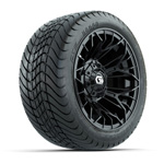 GTW Stellar Black 12 in Wheels with 215/ 35-12 Mamba Street Tires - Set of 4