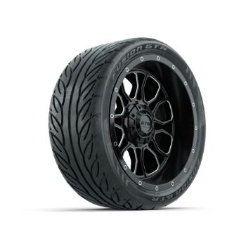 BuggiesUnlimited.com; GTW Volt Machined & Black 14 in Wheels with 205/ 40-R14 Fusion GTR Street Tires - Set of 4