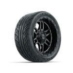 GTW Titan Machined & Black 14 in Wheels with 205/ 40-R14 Fusion GTR Street Tires - Set of 4
