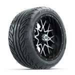 GTW Vortex Machined/ Matte Black 14 in Wheels with 225/ 40-R14 Fusion GTR Street Tires – Set of 4