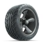 GTW Godfather Matte Grey 14 in Wheels with 225/ 40-R14 Fusion GTR Street Tires – Set of 4
