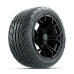 GTW Spyder Matte Black 14 in Wheels with 225/ 40-R14 Fusion GTR Street Tires – Set of 4
