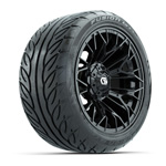 GTW Stellar Matte Black 14 in Wheels with 225/ 40-R14 Fusion GTR Street Tires – Set of 4