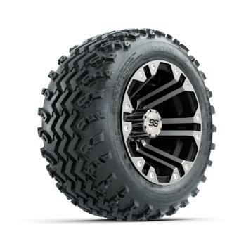 BuggiesUnlimited.com; GTW Specter Machined/ Black 10 in Wheels with 18x9.50-10 Rogue All Terrain Tires – Set of 4