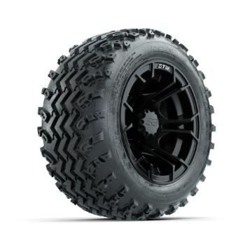 BuggiesUnlimited.com; GTW Spyder Matte Black 10 in Wheels with 18x9.50-10 Rogue All Terrain Tires – Set of 4