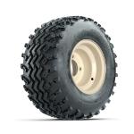 GTW Steel Yamaha Ivory Centered 8 in Wheels with 18x9.50-8 Rogue All Terrain Tires – Set of 4
