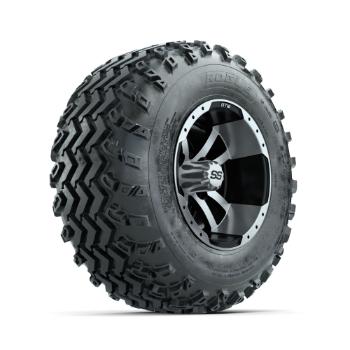 BuggiesUnlimited.com; GTW Storm Trooper Machined/ Black 10 in Wheels with 20x10.00-10 Rogue All Terrain Tires – Set of 4