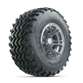 BuggiesUnlimited.com; GTW Spyder Silver 10 in Wheels with 22x11.00-10 Rogue All Terrain Tires – Set of 4