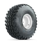 GTW Steel White 2:5 Offset 8 in Wheels with 22x11.00-8 Rogue All Terrain Tires – Set of 4